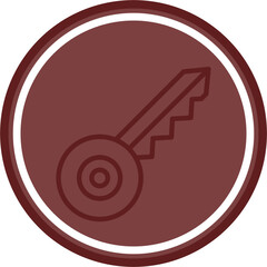 key Vector Line Double Circle Maroon