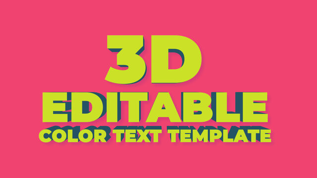 Editable 3D Color Text Template