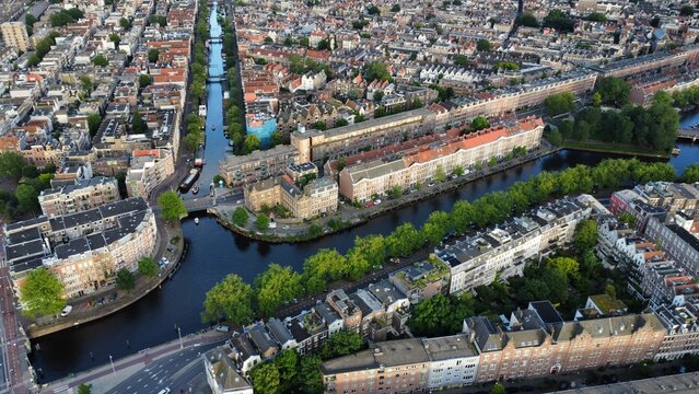 aerial view of the city amsterdam