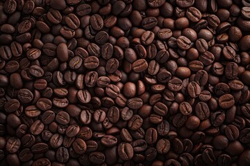 Fototapeta premium A pile of coffee beans stacked on top of each other, perfect for illustrations and design projects