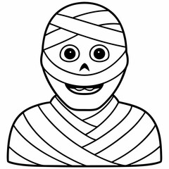 Halloween mummy  silhouette vector illustration
