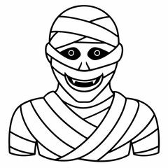 Halloween mummy  silhouette vector illustration
