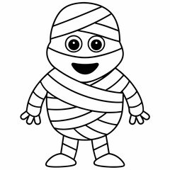 Halloween mummy  silhouette vector illustration
