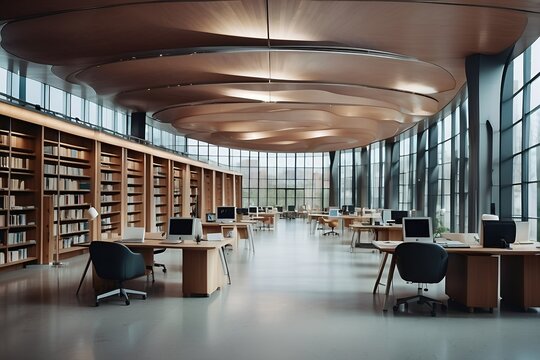 The inside of a modern library