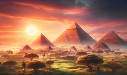 This is a stunning image of the great Pyramids