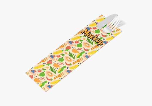 Cutlery with Packaging Mockup