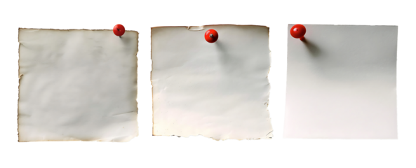 Blank note paper with push pin 