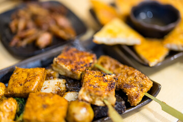 Grill Skewers with vegetable and meat