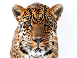 Obraz premium portrait of a leopard on white