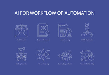 Seamless Data and Workflow Management Icon Set with editable stroke.