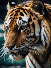 Tiger enclosure HD High-definition K zoo wallpaper featuring a majestic tiger - high contrast
