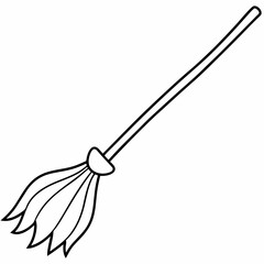 broom isolated on white silhouette vector illustration