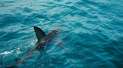 Obraz premium 海をさまようサメ