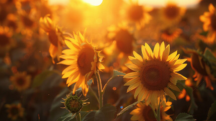 Naklejka premium sunflower in the sun