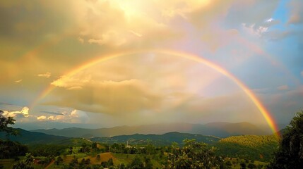 Obraz premium Rainbow over Mountains