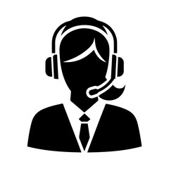 operator woman icon flat design