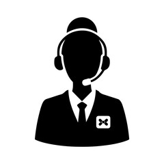 operator woman icon flat design