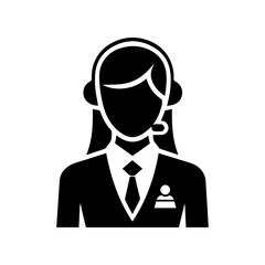operator woman icon flat design