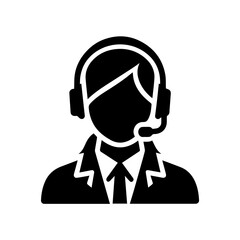 operator woman icon flat design