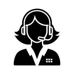 operator woman icon flat design