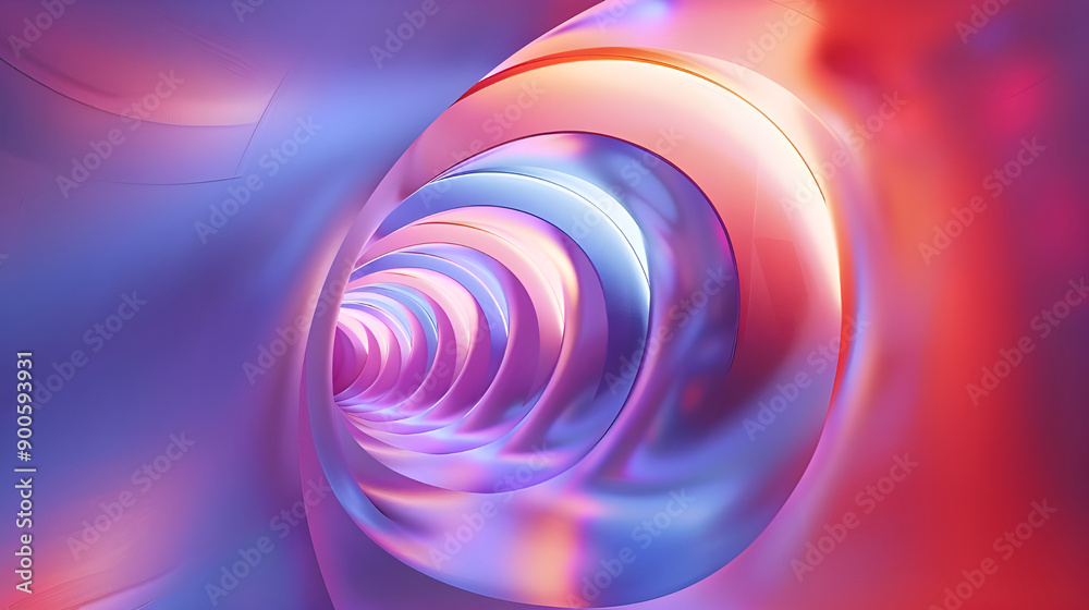 Poster An abstract swirling vortex featuring soft pastel colors and light, creating a dreamlike and mesmerizing visual effect.
