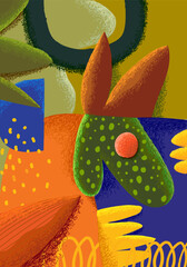 Colorful summer floral, flowers and plants pattern hand drawn vector design background for textile, fabric, banner.