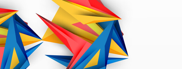 Minimal geometric abstract background. Low poly dynamic triangle design. Trendy techno business template for wallpaper, banner, background or landing