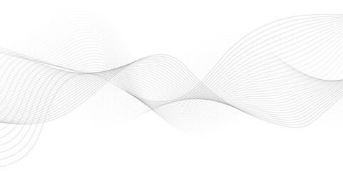 Abstract grey wavy lines Digital frequency track equalizer background. Curved wave smooth stripe seamless pattern. Wave lines created using blend tool. graphic design template banner business wave.