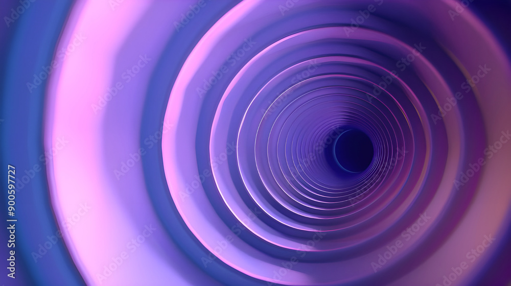 Poster a mesmerizing abstract spiral tunnel with shades of purple and pink, creating a soothing and captiva