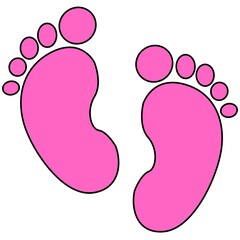 Cute Pink Baby Footprints