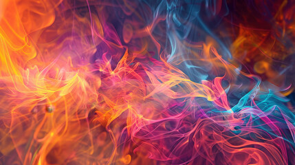 Fototapeta premium Vibrant Abstract Colorful Digital Art with Swirling Patterns