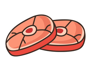 Cutting meat composition isolated concept. Vector flat graphic design cartoon illustration