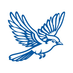 Flying jay vector art illustrations