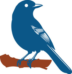 Jay bird vector art with wings
