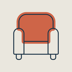 Comfortable soft armchair vector icon