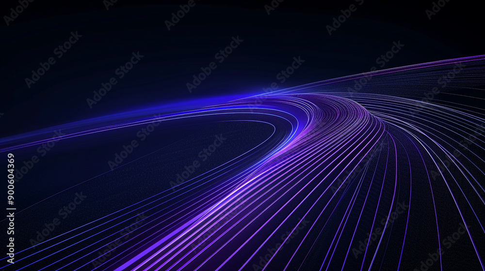 Poster A simple purple arc with a blue line in the background, in a bright rim style, wavy and moving.