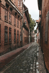 street in the old town of Lunenburg in northern Germany