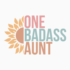 One badass aunt SVG retro t shirt design vector sublimation