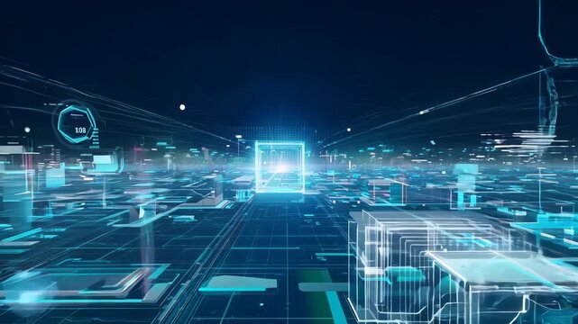 Flying Through Digital Cityscape Data Network