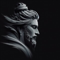 Maha Shivratri, a Hindu festival celebrated of Shiva Lord, Brush Strokes
