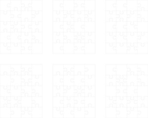 Obraz premium Illustration of different white puzzles, separate pieces 
