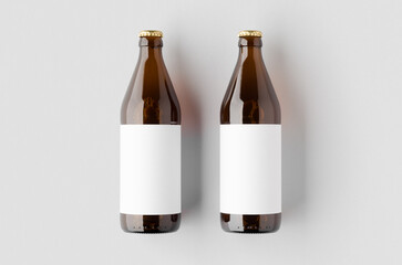 Euro beer bottle mockup with a blank label.