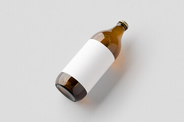 Beer bottle mockup with a blank label.