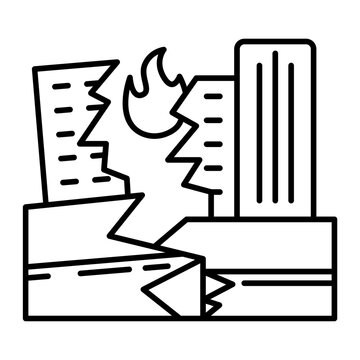 recommend clip art: Earthquake icon. outline icon