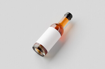 Small rose wine bottle mockup. Bordeaux shape.