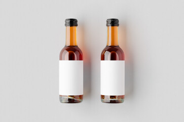 Small rose wine bottle mockup. Bordeaux shape.