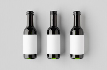 Small red wine bottle mockup. Bordeaux shape.