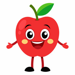 Red apple isolated on white, Red apple vector illustration, apple cartoon vector art, apple silhouette, apple vector icon