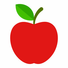 Fototapeta premium Red apple isolated on white, Red apple vector illustration, apple cartoon vector art, apple silhouette, apple vector icon