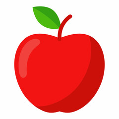 Red apple isolated on white, Red apple vector illustration, apple cartoon vector art, apple silhouette, apple vector icon